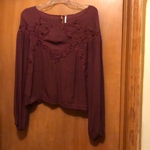 Free people geometric lessons lace blouse.